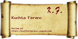 Kuchta Ferenc névjegykártya