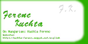 ferenc kuchta business card